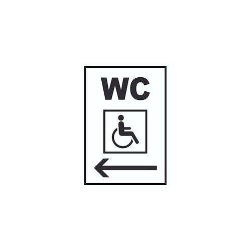 WC Behinderten links Schild A4 Rückseite selbstklebend