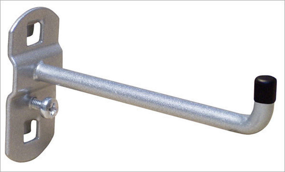 PROREGAL Werkzeughalter mit senkrechtem Hakenende für Lochplatte | 12,5cm | Weissaluminium Image