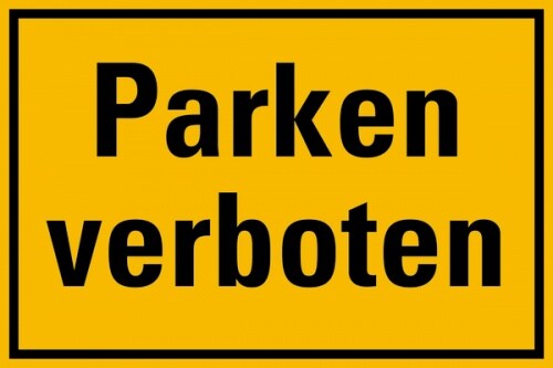 Schild Parken verboten | gelb/schwarz | Kunststoff 200 x 300 mm Image