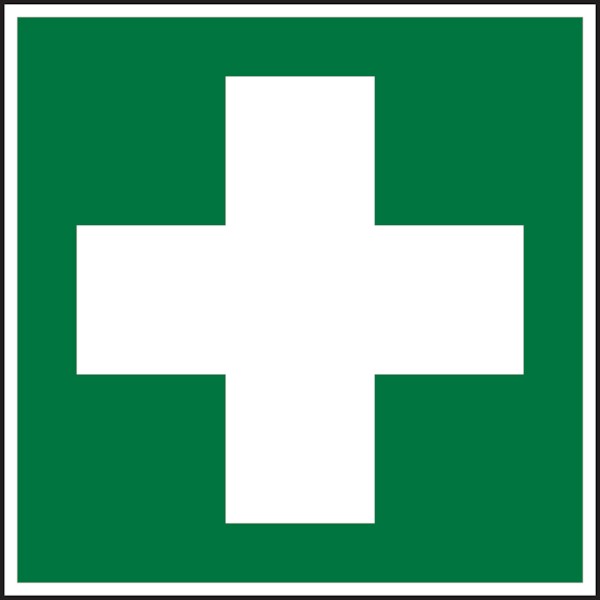 Rettungszeichen, Erste Hilfe E003 - ASR A1.3 (DIN EN ISO 7010) - 200x200 mm Folie selbstklebend, nachleuchtend Image
