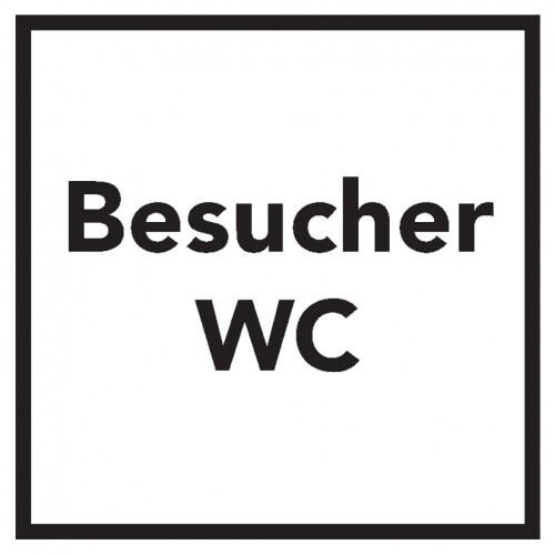 Aufkleber I Türschild Besucher-WC, Folie, selbstklebend, 150x150mm Image