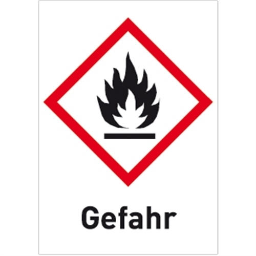 Aufkleber Entzündbar (GHS 02) Gefahr, Folie, 74x105 mm Image