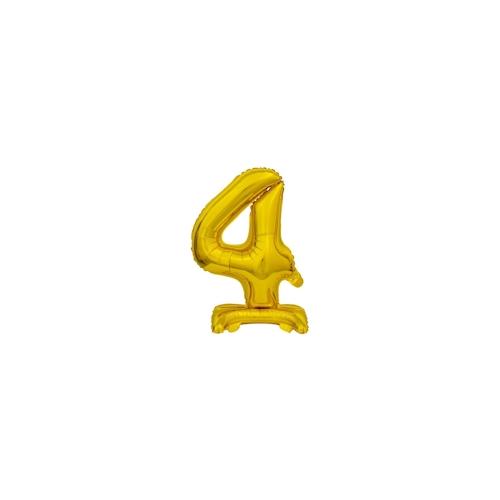 Folienballon Zahl 4 gold stehend
