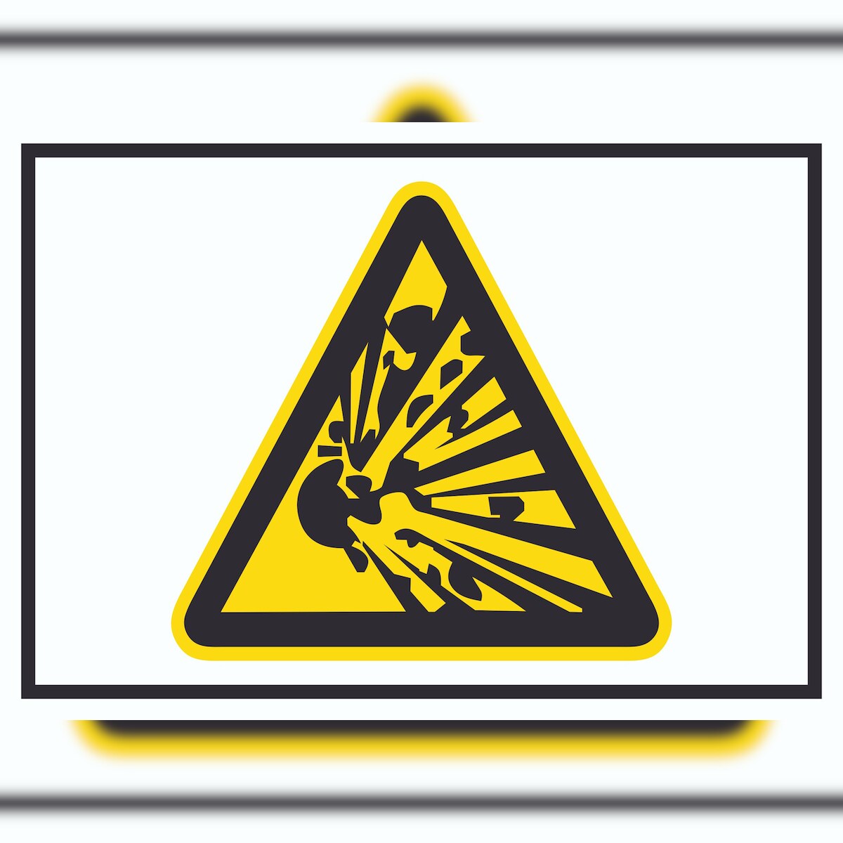 Vorsicht Explosivstoffe Symbol Schild A4 Rückseite selbstklebend Image