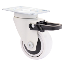 WAGNER Design - 3C Lenkrolle soft mit Bremse - Durchmesser Ø 50 mm, Kugellager, weiß, Tragkraft 50 kg - 01235101 Image