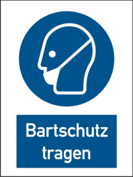 Gebotsschild, Kombischild, Bartschutz tragen - praxisbewährt - 200 x 300 x 1.5 mm Kunststoff Image