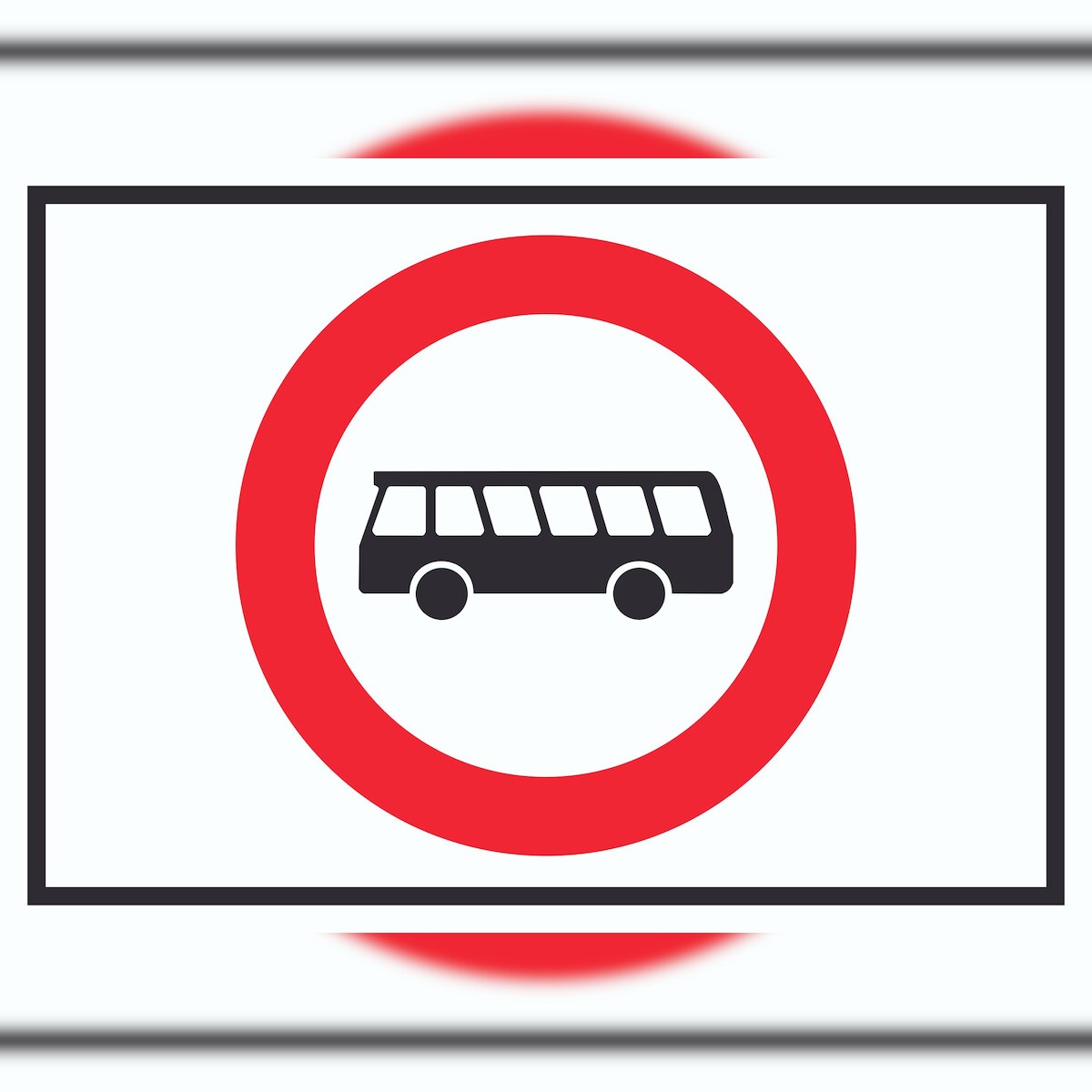 Durchfahrt verboten Bus Symbol Schild A4 Rückseite selbstklebend Image