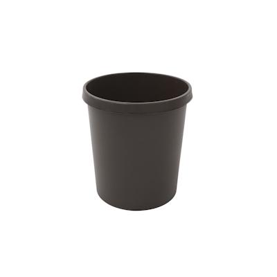 PROREGAL Klassischer runder Kunststoff Papierkorb | 18 Liter, HxBxT 32x31x31cm | Braun Image