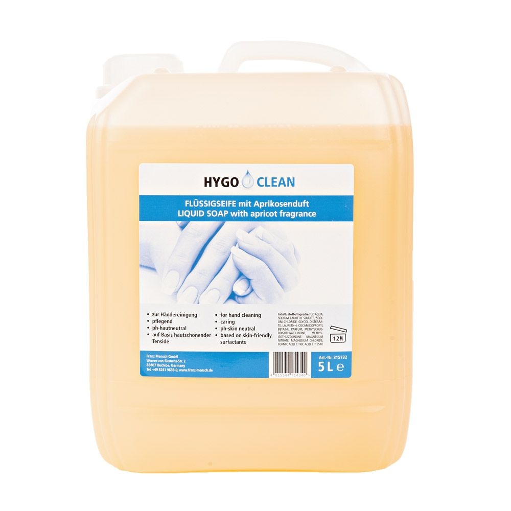 HYGOCLEAN 5 Liter Flüssigseife Aprikose ph-neutral Seife flüssige Handseife Soap Image