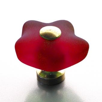 Möbelknauf Blume rot 36mm, rot matt Image