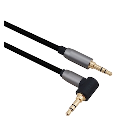 Helos Anschlusskabel, Klinke 3,5mm Stecker/Stecker 90°, PREMIUM, 2,0m, schwarz Image