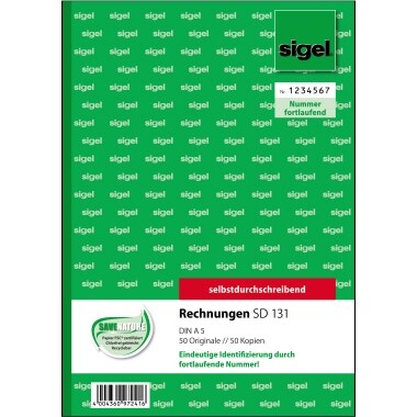 Sigel Rechnung SD131 DIN A5 selbstdurchschreibend 2x50Blatt Image