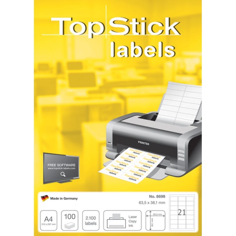 HERMA TOP STICK Universal-Etiketten, 96,5 x 67,7 mm, weiß Image