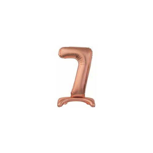 XL Folienballon Zahl 7 Roségold stehend
