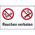 Schild I Verbots-Kombischild E-Zigarette und Rauchen verboten, pb, Kunststoff, 200x300mm