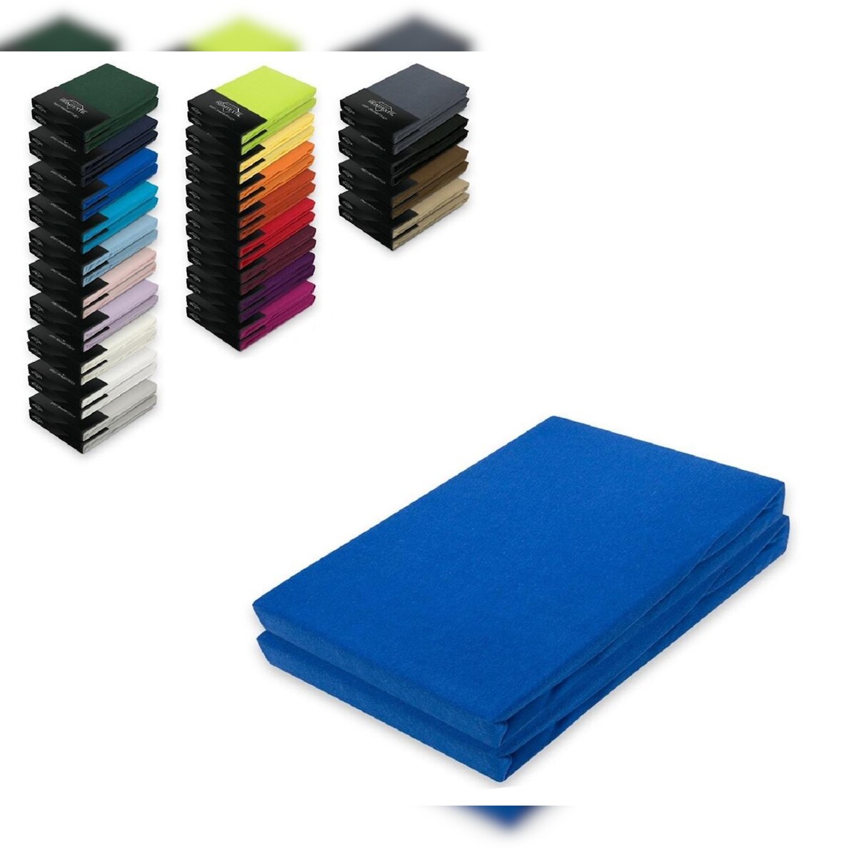 EXKLUSIV HEIMTEXTIL Doppelpack Jersey Spannbettlaken 60 x 120 - 70 x 140 cm Royalblau Image