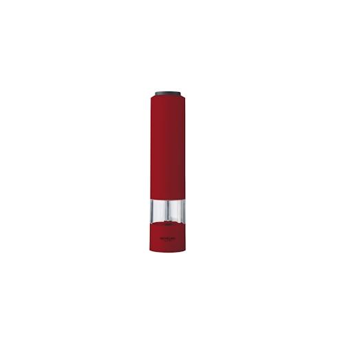 „Michelino elektrische Gewürzmühle „“Springield““ Pfeffer/Salzmühle LED-Beleuchtung Keramikmahlwerk Rot“