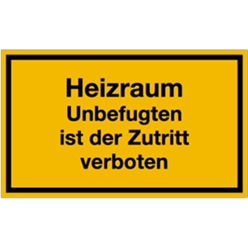 Schild Heizraum Unbefugten ist der Zutritt verboten, Kunststoff, 250x150 mm Image