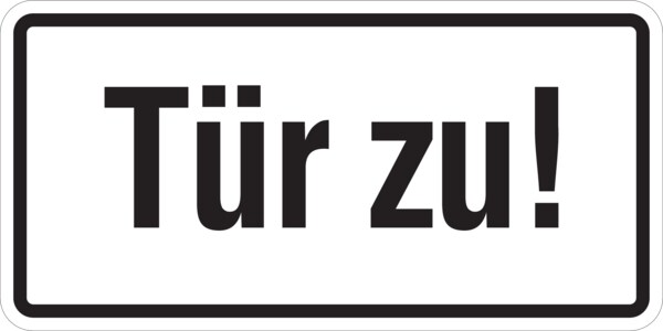 Türschild, Tür zu!, 50 x 100 mm, Folie - 100x50 mm Folie selbstklebend Image