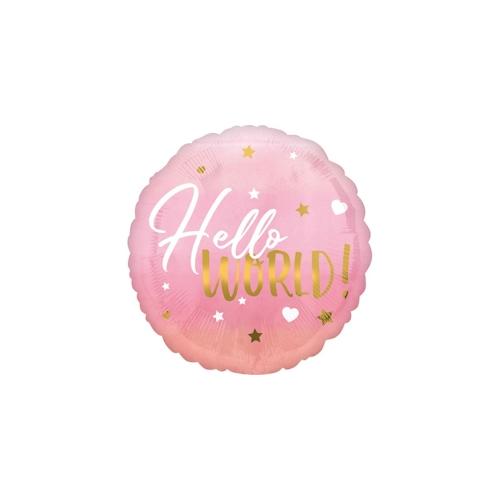 Folienballon Hello World Girl