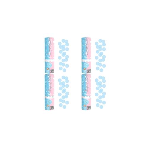 4 Konfettikanone Babyshower hellblau Junge