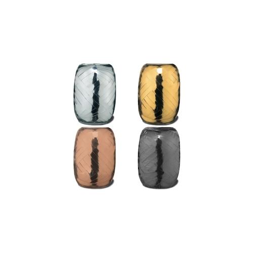 4 Rollen metallic Geschenkbänder Schleifenband Kräuselband gold, silber, schwarz, roségold