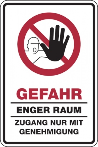 Verbotsschild, Kombischild, Gefahr enger Raum - praxisbewährt - 200x300x1.5 mm Kunststoff Image