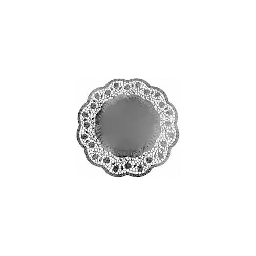 40x Deko-Tortenspitzen rund silber O 32 cm