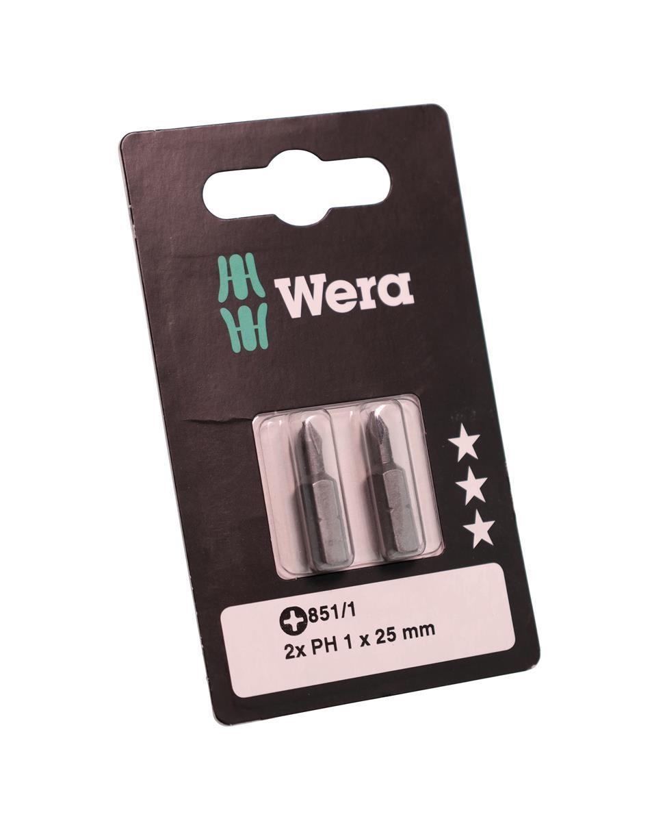 Wera 851/1 Z SB PH1 PHILLIPS-RECESS-BITS AUF SB-KA 851/1 Z PH 1 X 25 MM SB Image