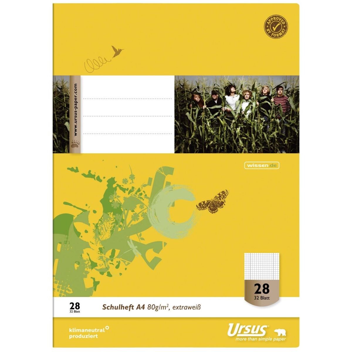 Heft LIN28 A4 32 Blatt 80g/qm 5mm kariert mit Randlinien Image