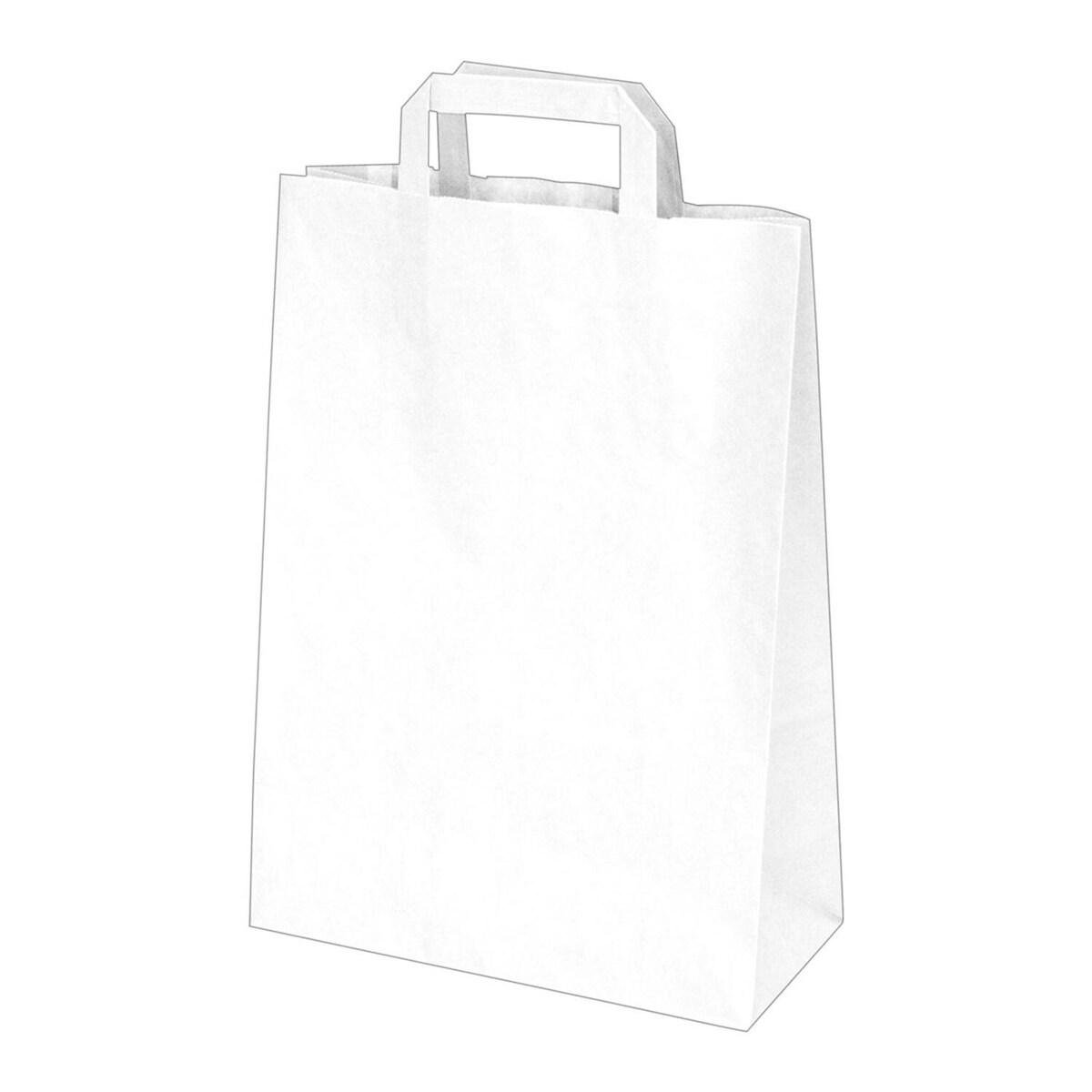 50x GASTRO Papiertragetaschen 32 x 26 x 14 cm mit EAN-Code weiss Image