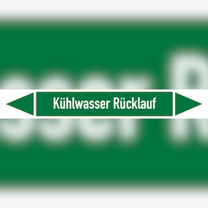Rohrleitungskennzeichen Kühlwasser Rücklauf - 270x37 mm Folie selbstklebend Image