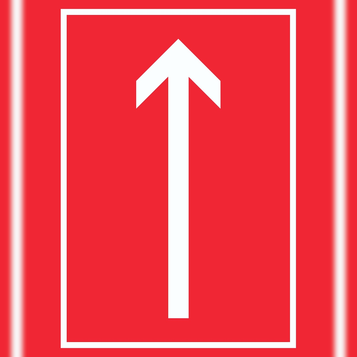 Richtungspfeil hoch Schild hochkant weiss rot Pfeil A4 (210x297mm) Image