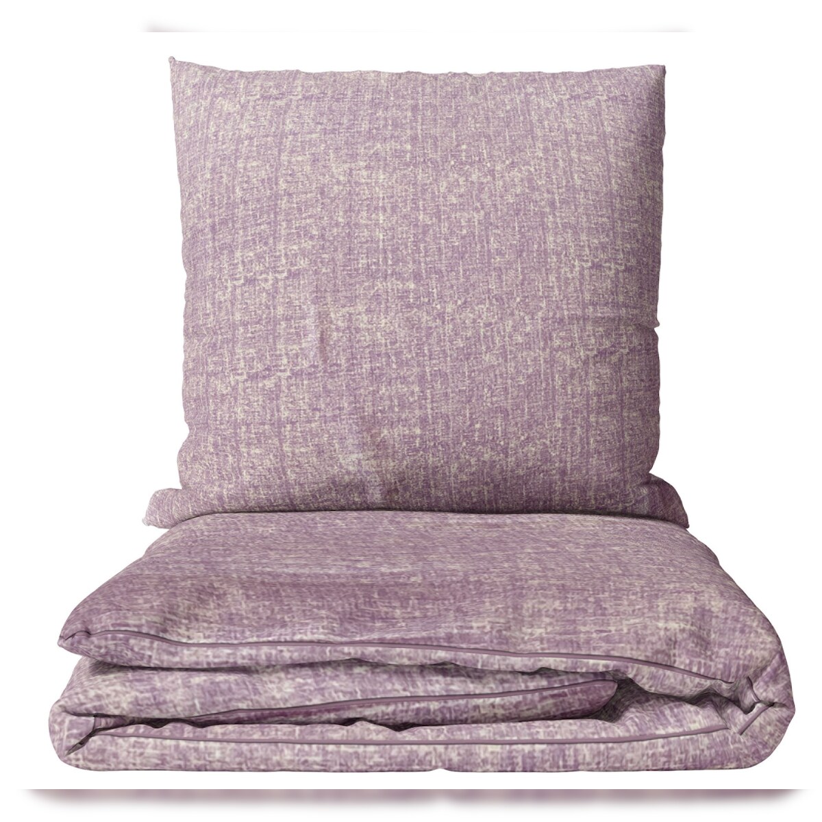 Leonado Vicenti Bettwäsche Mikrofaser 135 x 200 Lila Flieder Meliert mit Paspel 2tlg Image