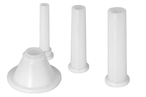 WOLFCUT Wurstfülltrichter 3er-Satz mit Adapter aus Kunststoff Größe 5 kompatibel mit BOSCH MUM4, MUM5 / JUPITER 862 560 / ALEXANDERWERK 5 uvm. Image