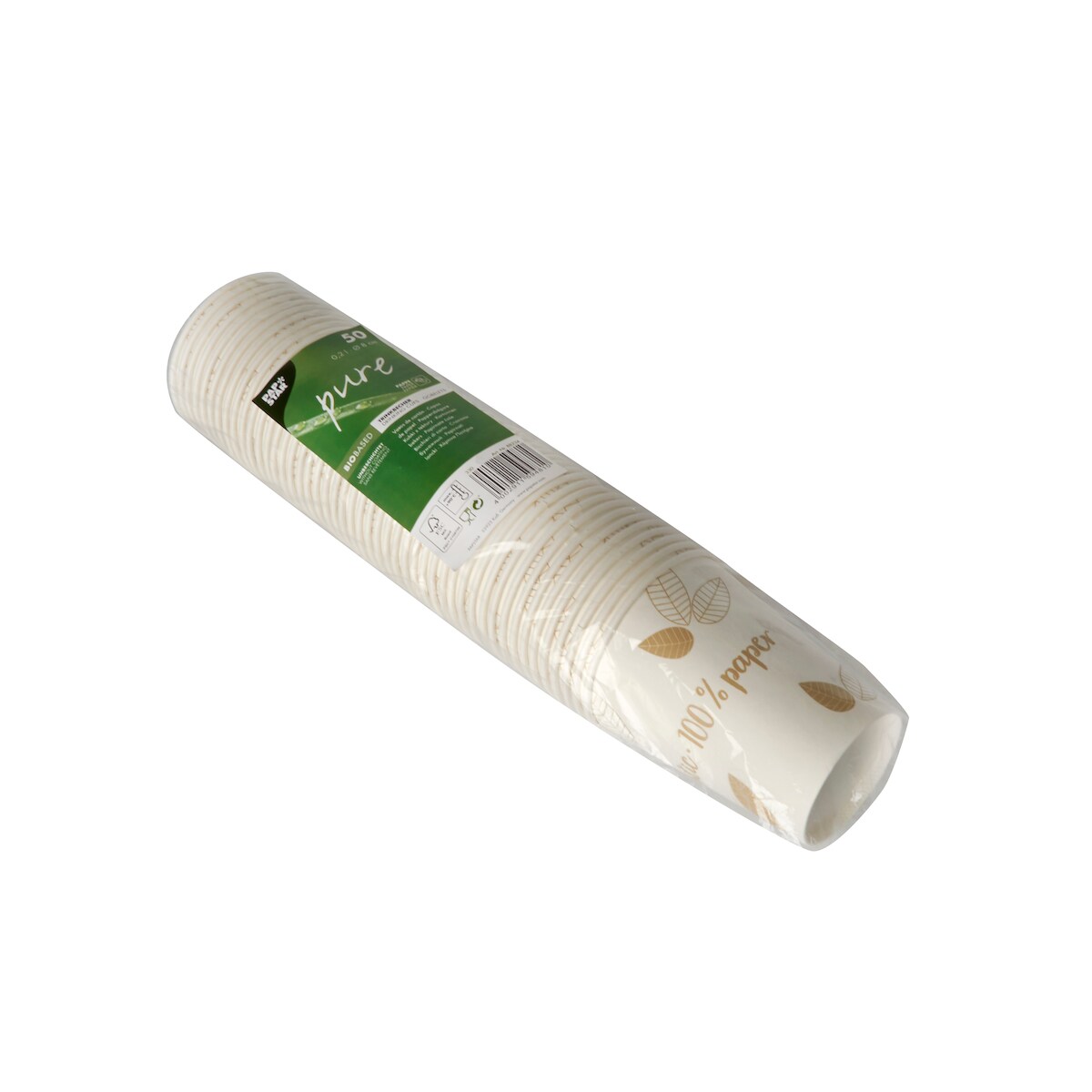 PAPSTAR 50 Trinkbecher, Pappe "pure" 0,2 l Ø 8 cm · 9,2 cm "ZERO" Image