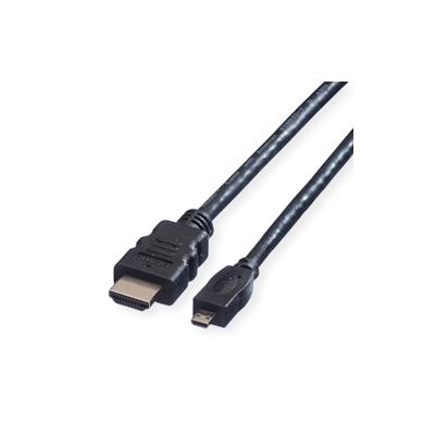 VALUE HDMI High Speed Kabel mit Ethernet, HDMI A ST - Micro HDMI ST, 2 m