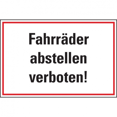 Schild I Hinweisschild Fahrräder abstellen verboten!, Kunststoff, 300x200mm Image