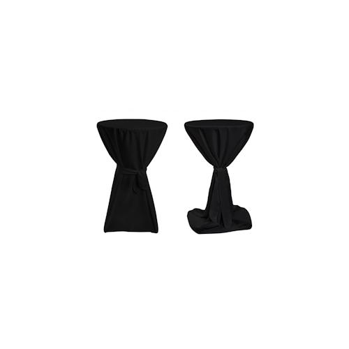 TexDeko Stehtischhussen Premium mit Schleifenband Ø 80cm Schwarz waschbar bis 40°, pflegeleicht, blickdicht