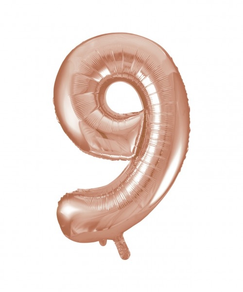 Folienballon Zahl 9 Roségold Image