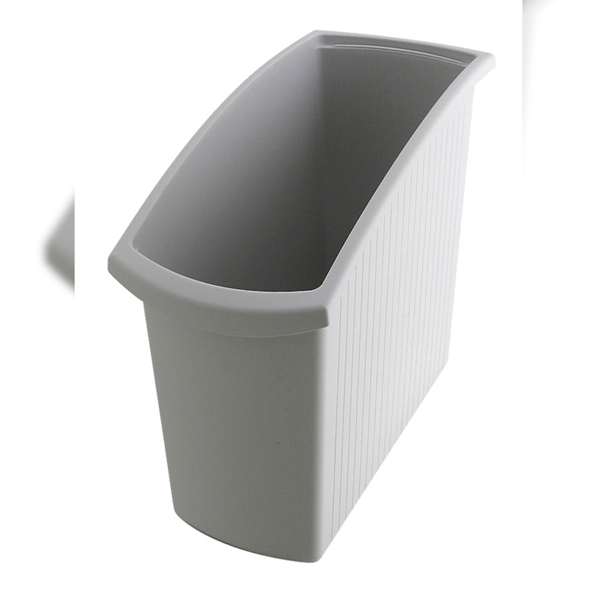 PROREGAL Rechteckiger Kunstoff Papierkorb | 18 Liter, HxBxT 34,5x19,4x45cm | Grau Image