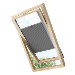 KS Handel 24 Dachfensterplissee Faltrollo Thermo verdunkelnd passend für Fakro 55x78 Dunkelgrau Image