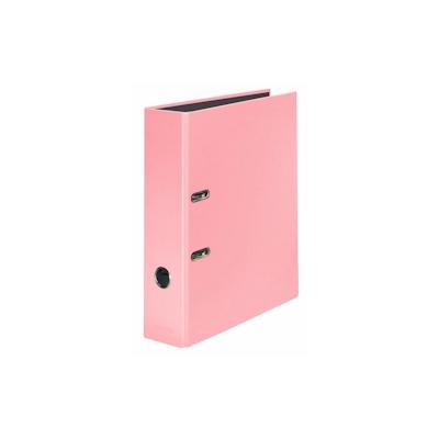 Falken 15062620 PastellColor Ordner DIN A4, Rückenbreite 8cm, schwarzer Innenspiegel, Griffloch - Flamingo-Pink Image
