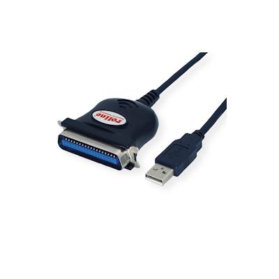 ROLINE USB Konverter Kabel USB nach IEEE 1284, schwarz, 1,8 m