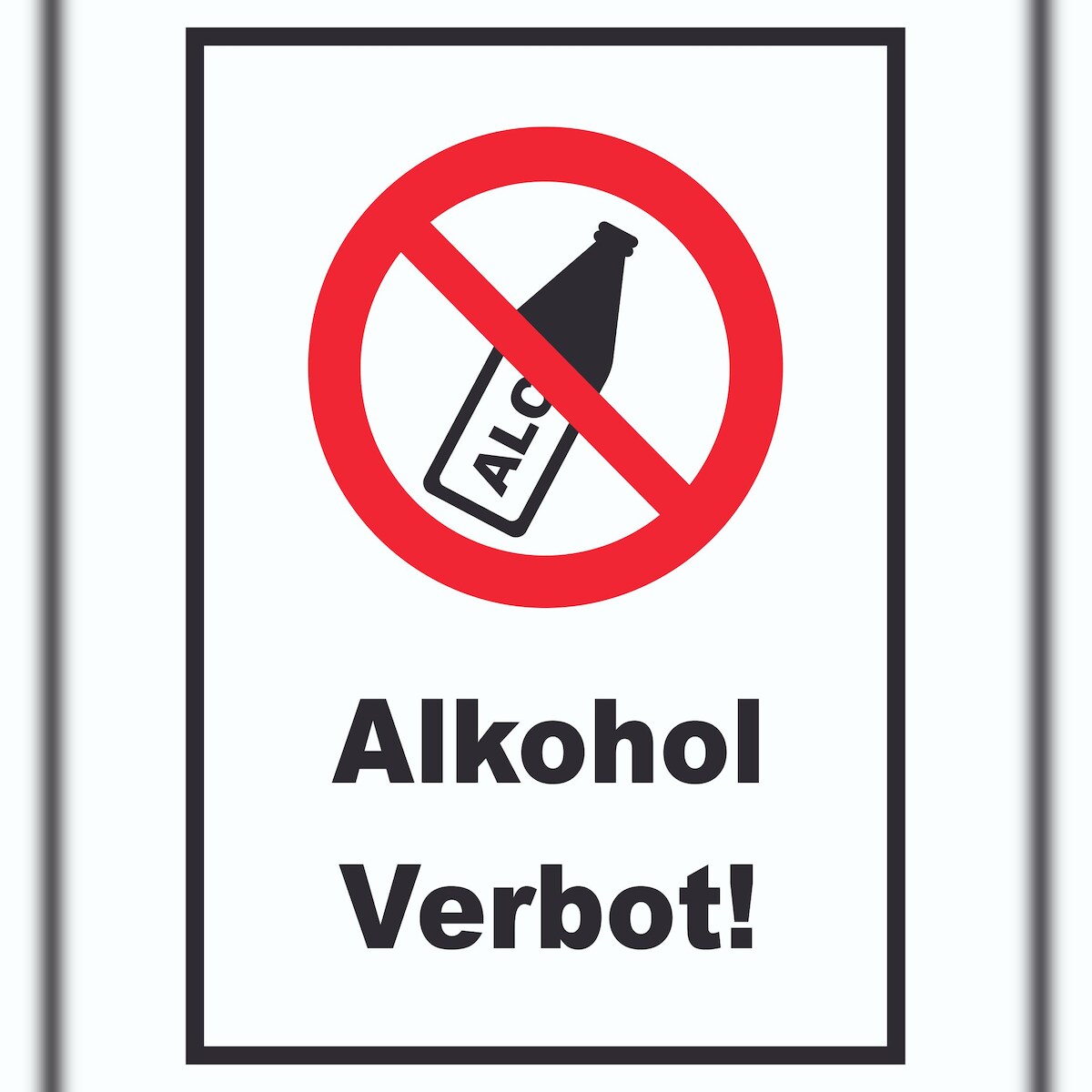 Alkohol verbot Schild A6 Rückseite selbstklebend Image