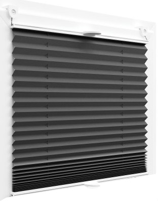 Plissee Faltrollo inkl. Klemmträger anthrazit 30x120 cm Jalousie Image