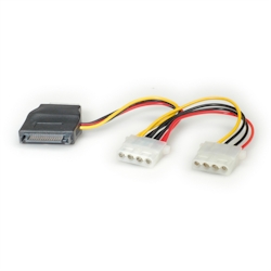 ROLINE Y-Adapterkabel SATA / 3x 4 pol. HDD, 0,2 m Image