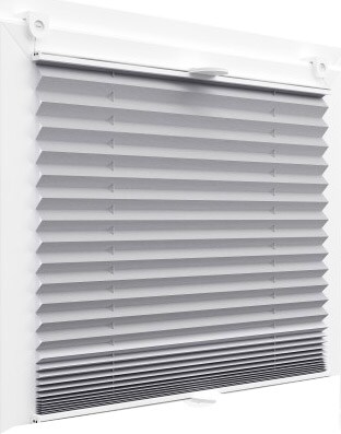 Plissee Faltrollo inkl. Klemmträger hellgrau 30x120 cm Jalousie Image