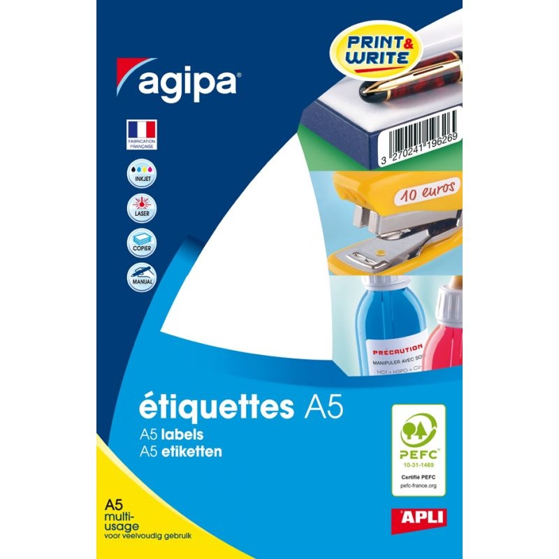 agipa Universal-Etiketten, 10 x 22 mm, weiß Image