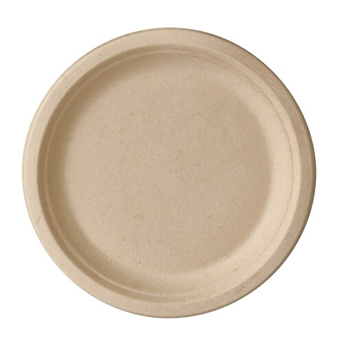 PAPSTAR 50 Teller, Zuckerrohr "pure" ungeteilt Ø 23 cm · 2 cm natur Image